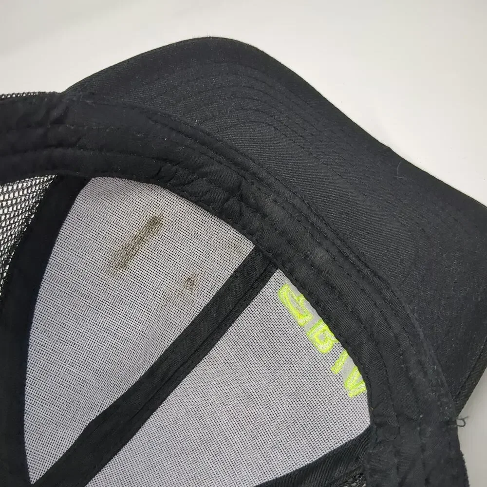 Black Trucker Hat One Size Mesh Back Snapback B/A Products Co Logo Company